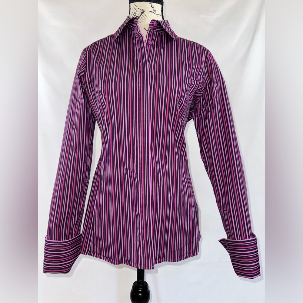 EUC: Thomas Pink (London) Sharp looking Pink & Black striped shirt